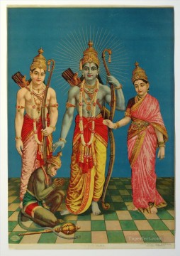indio Painting - Ram Laxman Sita y Hanuman de la India